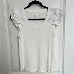 Maurices White Ruffle Sleeve Tank Top